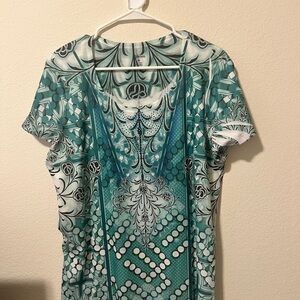 Stylish Green Patterned Women's Top